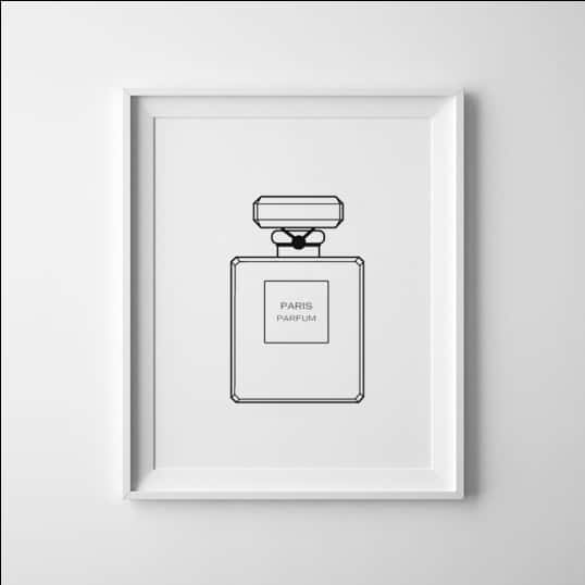 Minimalist Perfume Bottle Artwork PNG Image