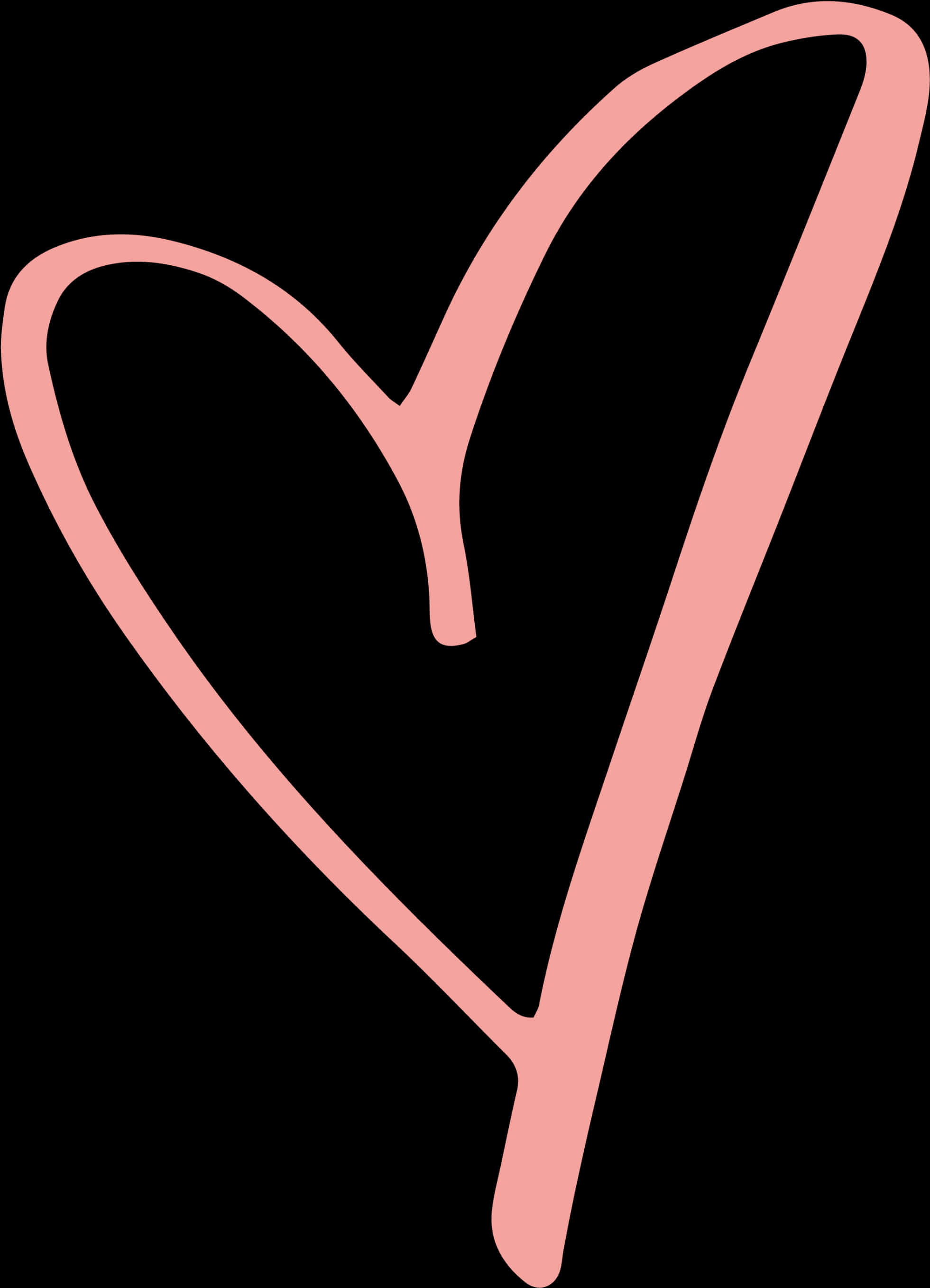 Minimalist Pink Heart Outline PNG Image