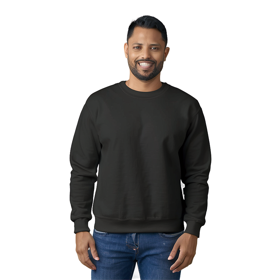 Minimalist Plain Black Sweatshirt Png Ssa PNG Image