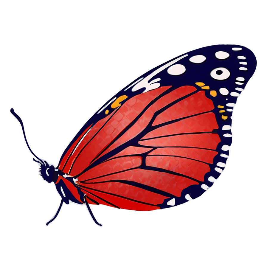 Minimalist Red Butterfly Png 06122024 PNG Image