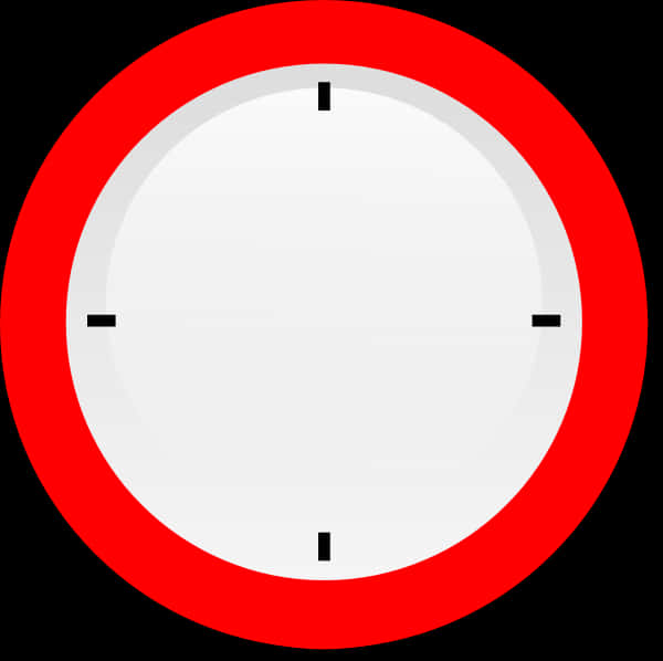 Minimalist Redand White Clock PNG Image