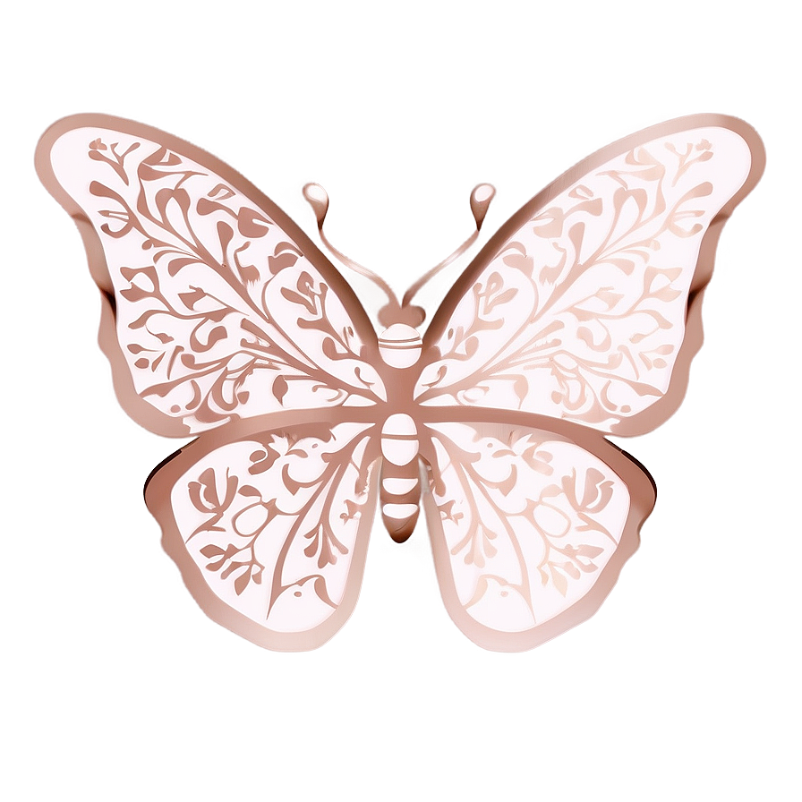 Minimalist Rose Gold Butterfly Png Sal40 PNG Image