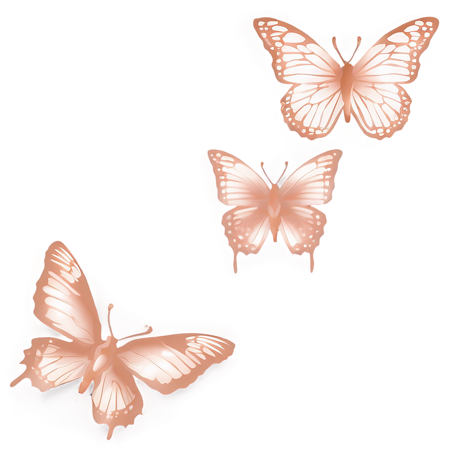 Minimalist Rose Gold Butterfly Png Sjo PNG Image