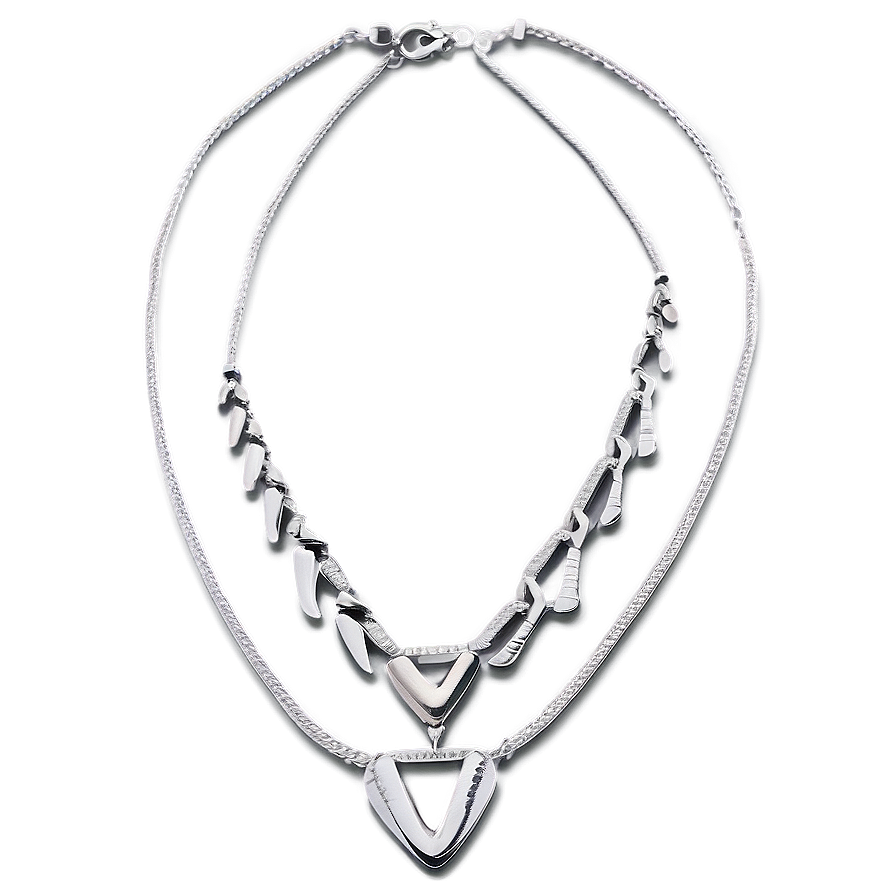 Minimalist Silver Necklace Png 06282024 PNG Image