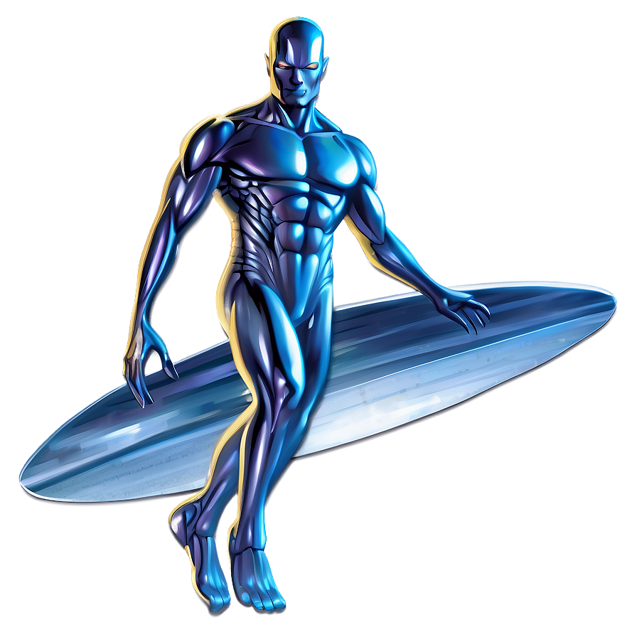 Minimalist Silver Surfer Design Png Crk3 PNG Image