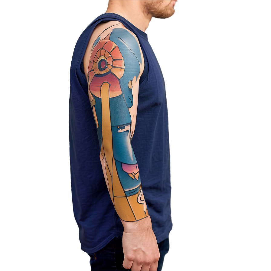 Minimalist Sleeve Tattoo Png 06262024 PNG Image