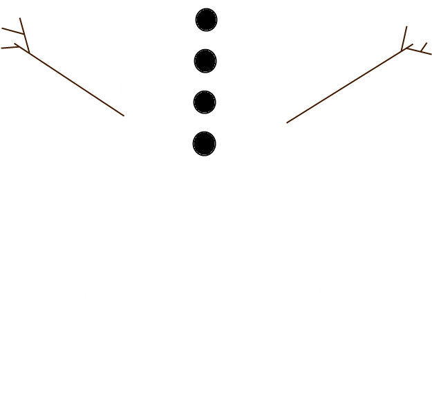 Minimalist Snowman Illustration PNG Image