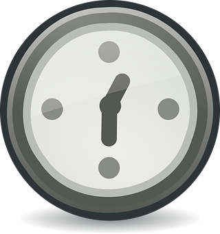 Minimalist Style Clock Illustration PNG Image