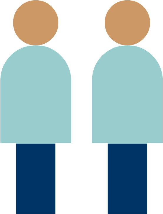 Minimalist Twin Figures Illustration PNG Image