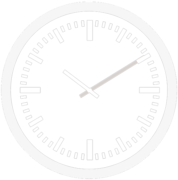 Minimalist White Clock Face PNG Image