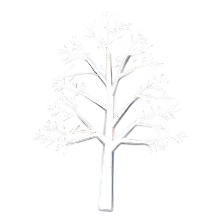 Minimalist White Tree Drawing Png 5 PNG Image