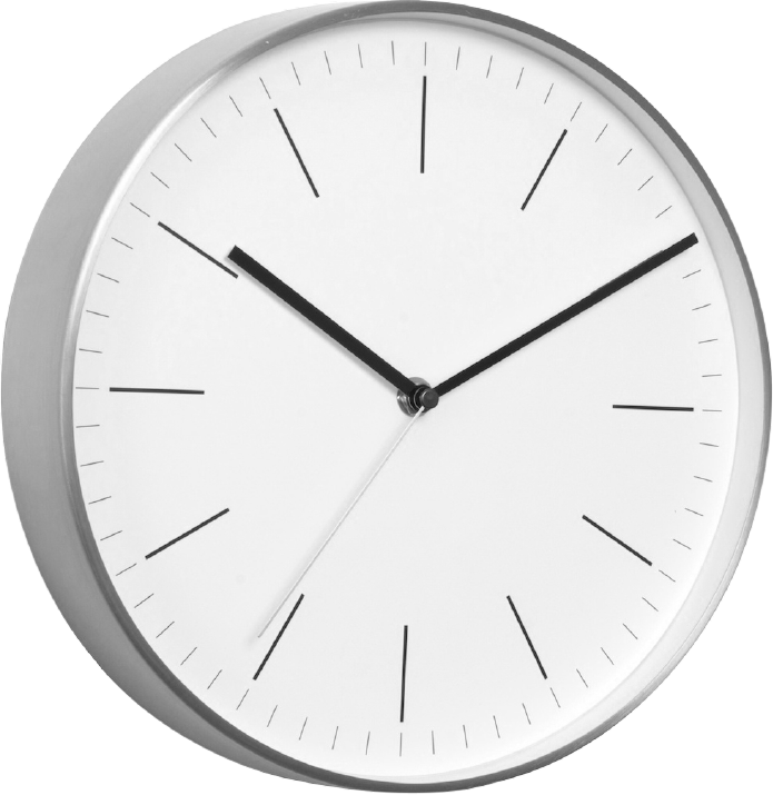 Minimalist White Wall Clock PNG Image