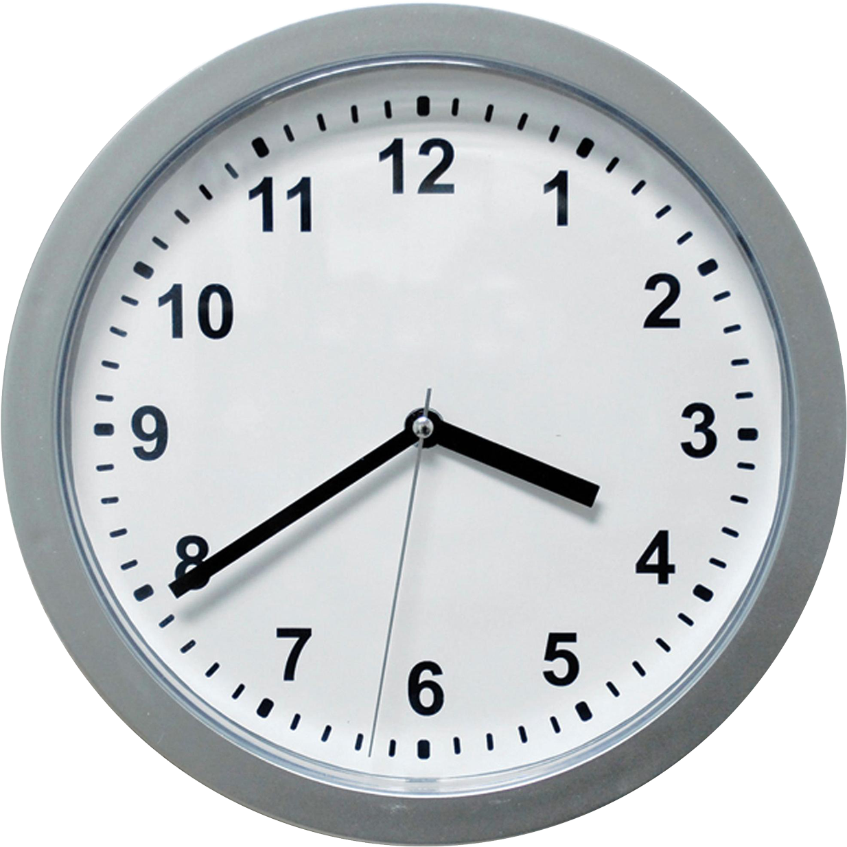 Minimalist White Wall Clock PNG Image