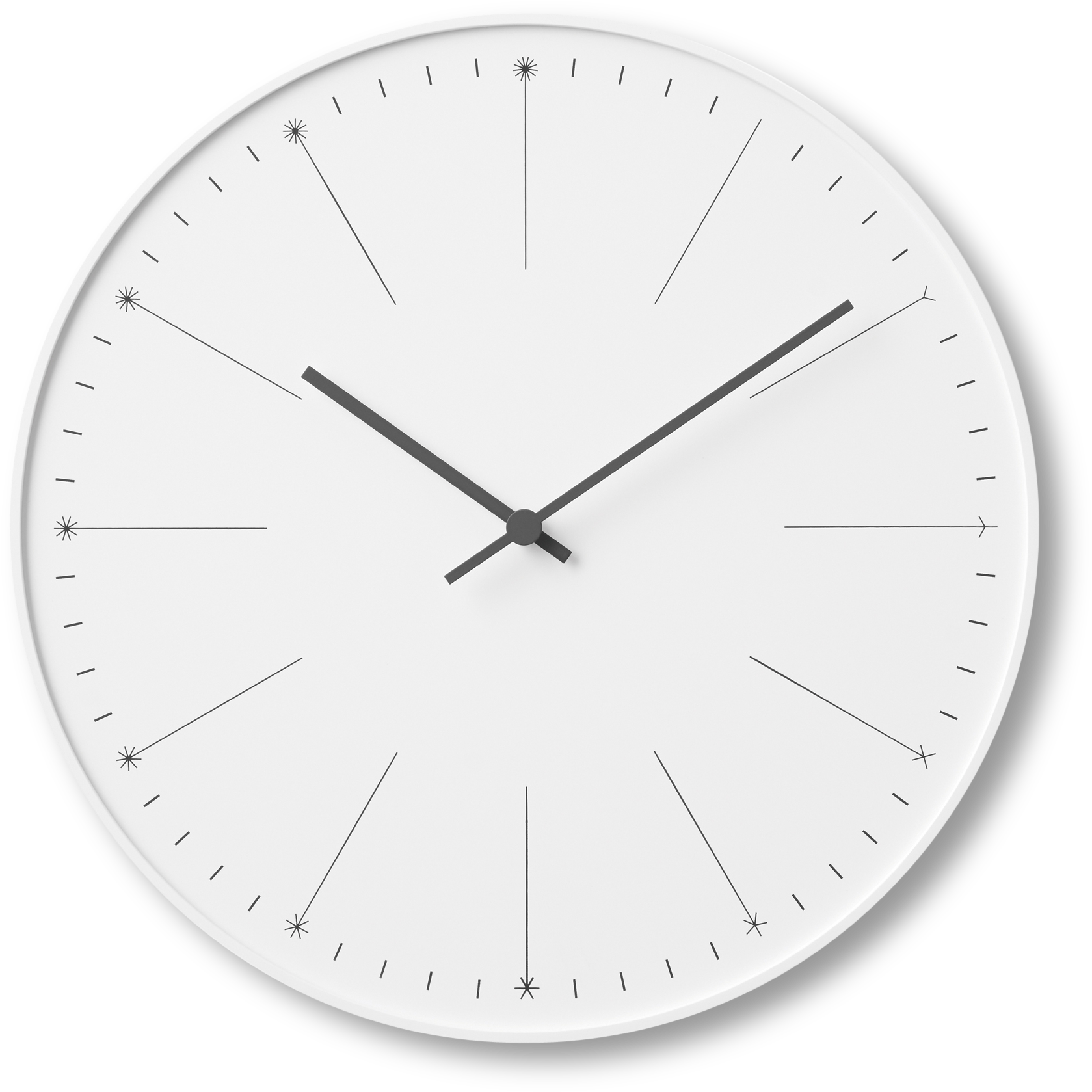 Minimalist White Wall Clock PNG Image