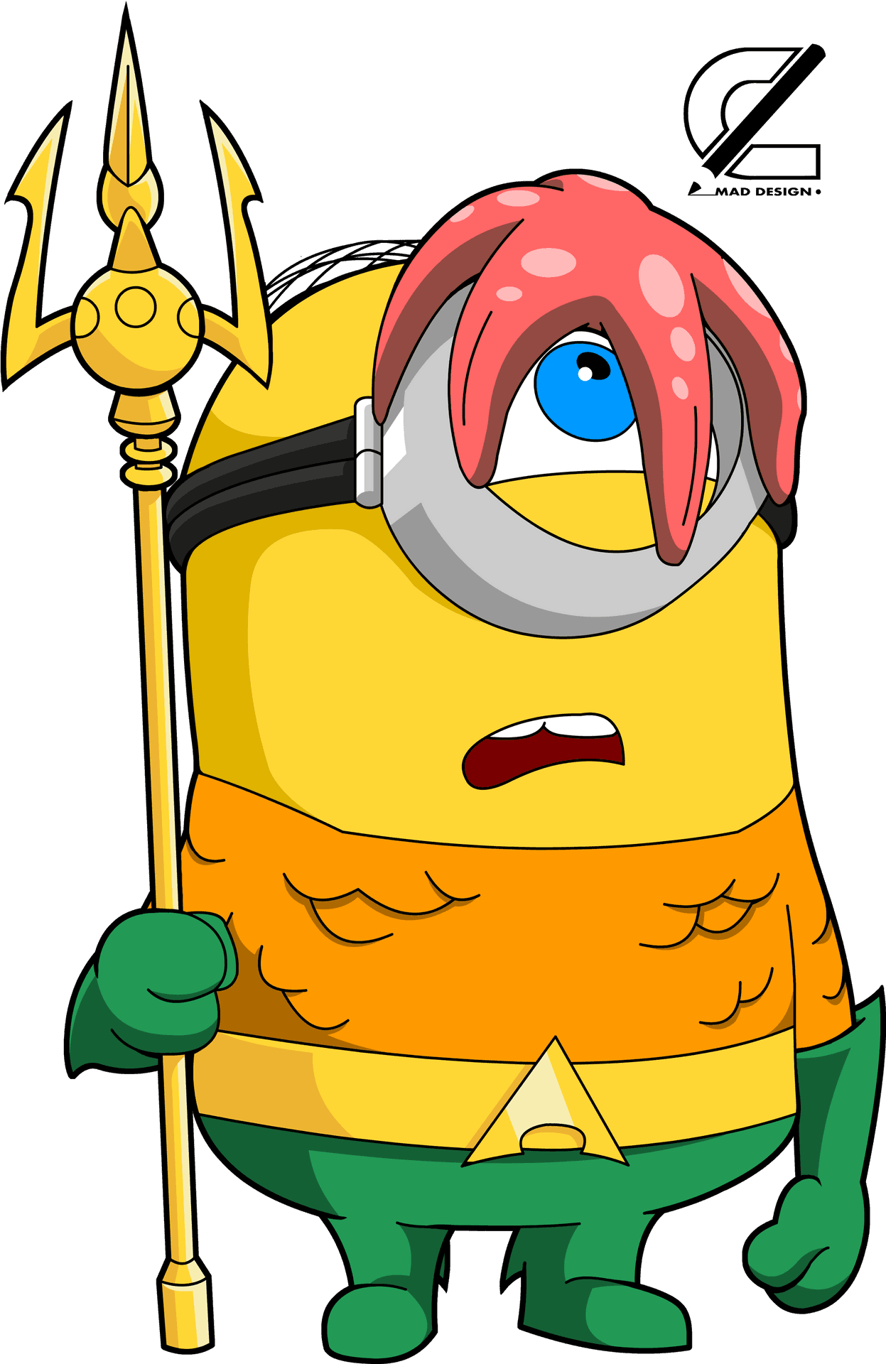 Minion Aquaman Crossover Art PNG Image