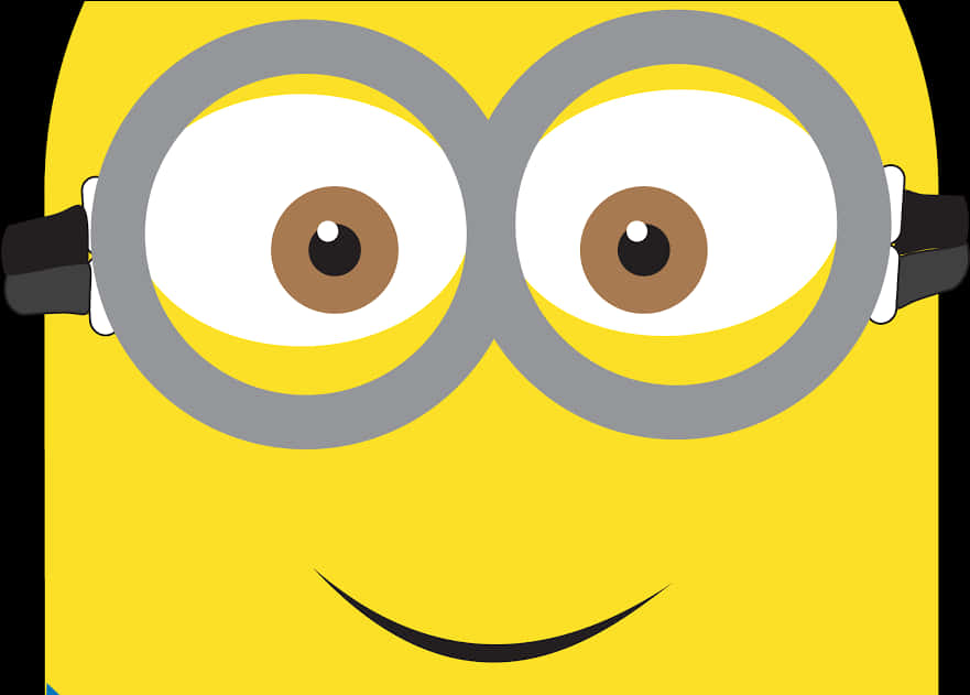 Minion Close Up Graphic PNG Image