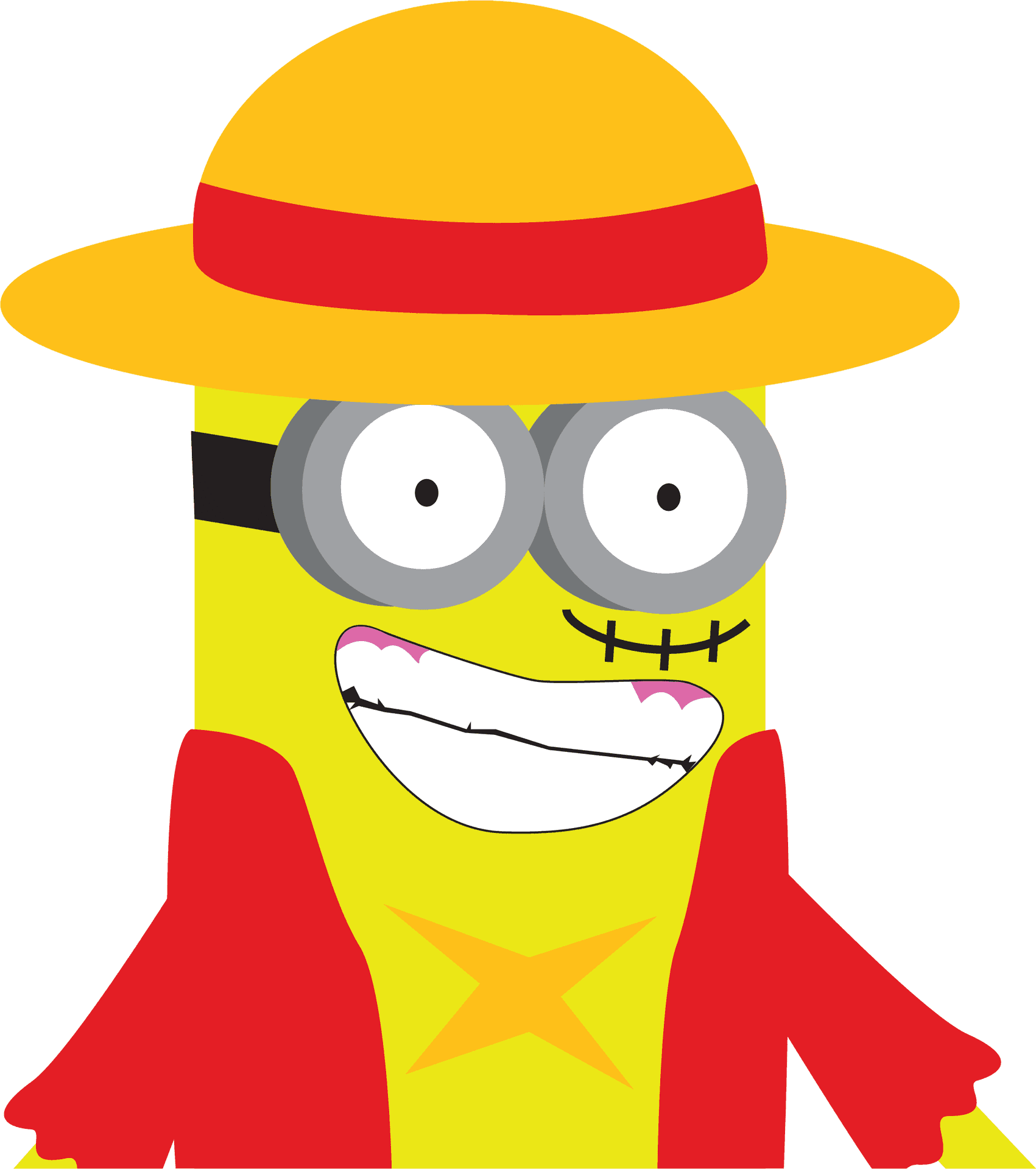 Minion Cosplayas Monkey D Luffy PNG Image