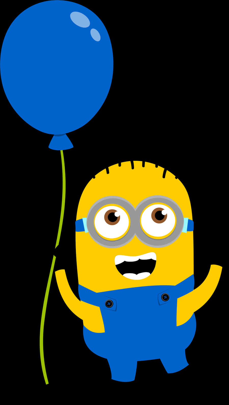 Minion With Blue Balloon PNG Image