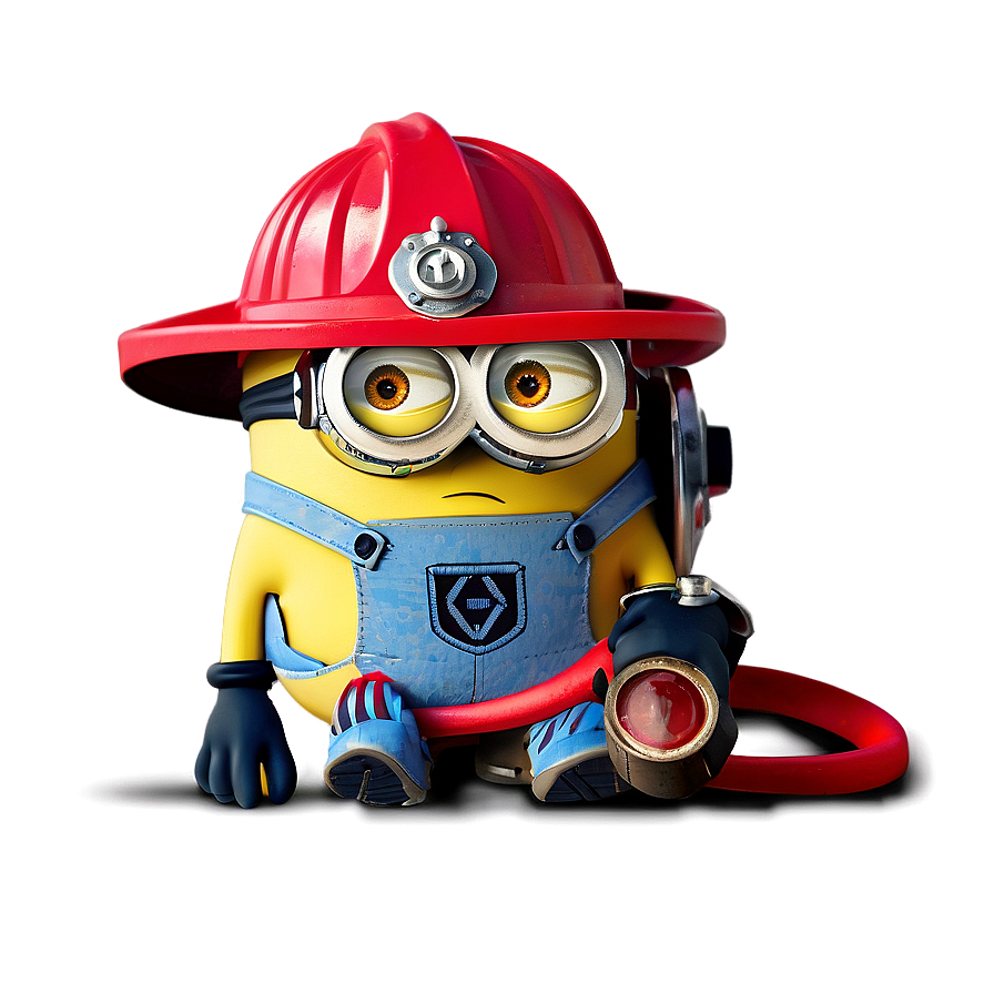 Minion With Firefighter Helmet Png Jsa60 PNG Image