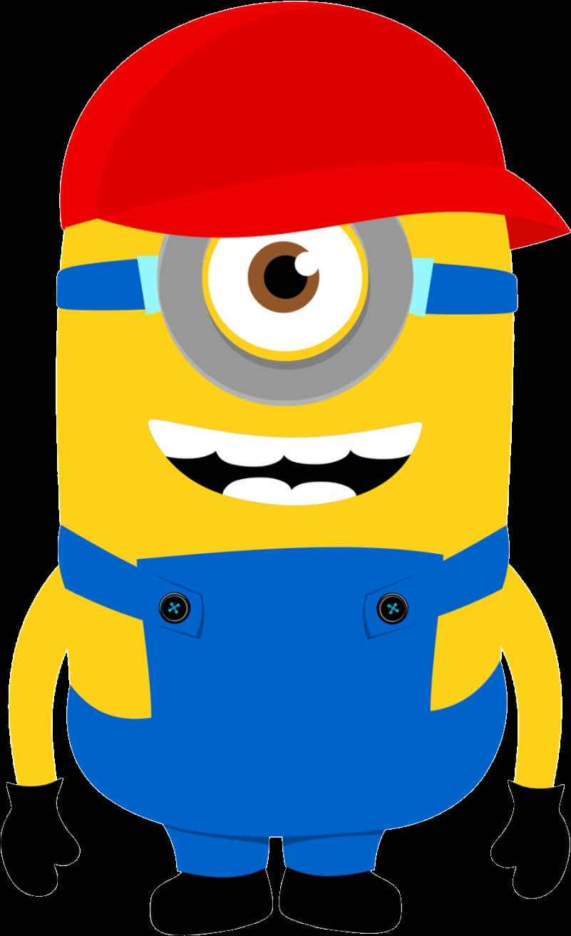 Minion_with_ Red_ Cap_ Clipart PNG Image