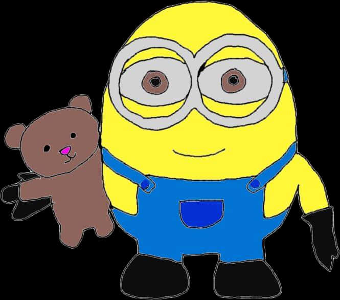 Minion_with_ Teddy_ Bear_ Clipart PNG Image