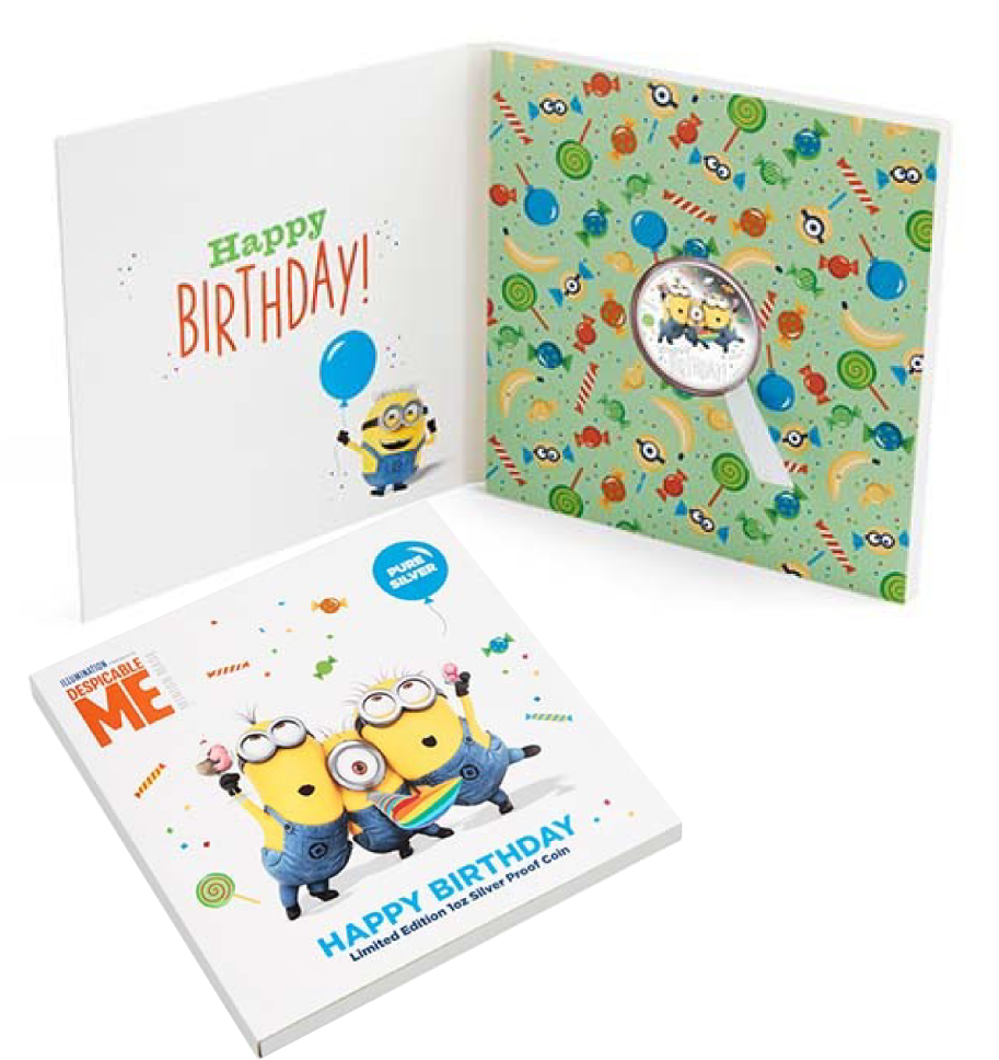 Minions Birthday Cardand Coin Set PNG Image