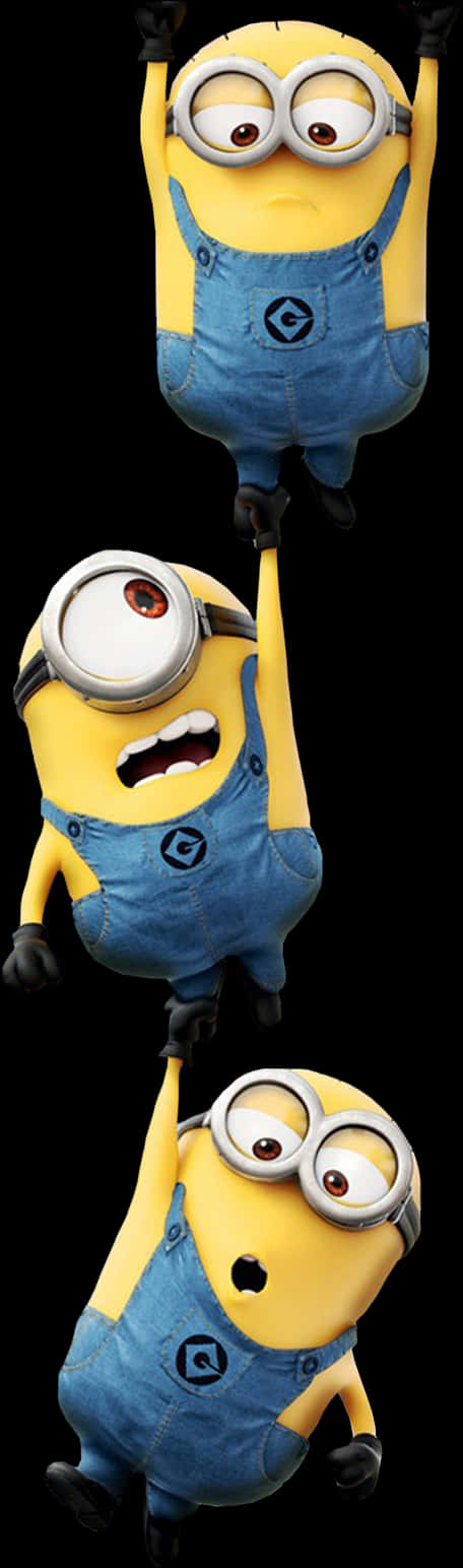 Minions Hanging Upside Down PNG Image