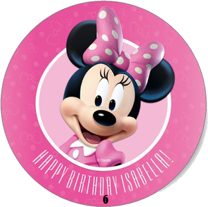 Minnie Mouse Birthday Plate Personalized PNG Image