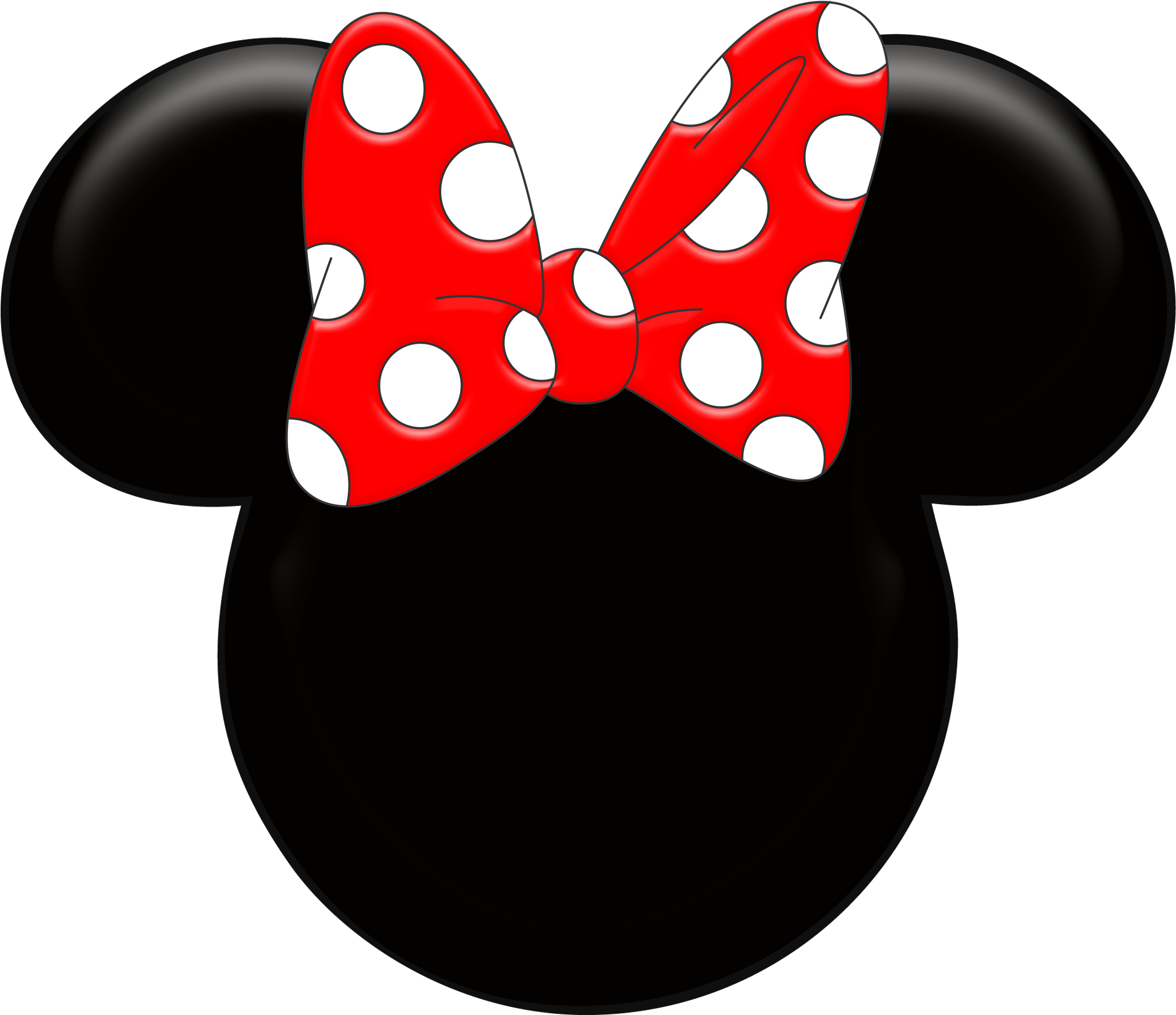 Minnie Mouse Bow Head Silhouette PNG Image