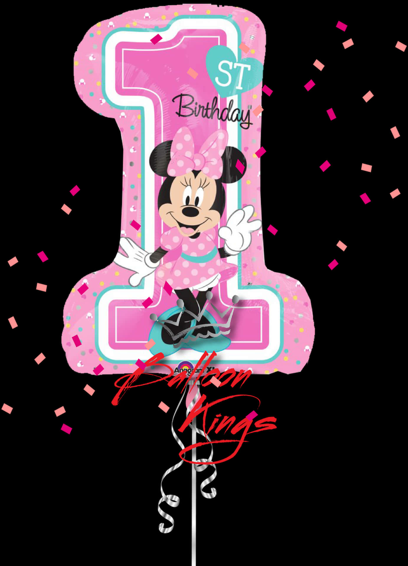 Minnie Mouse First Birthday Balloon PNG Image