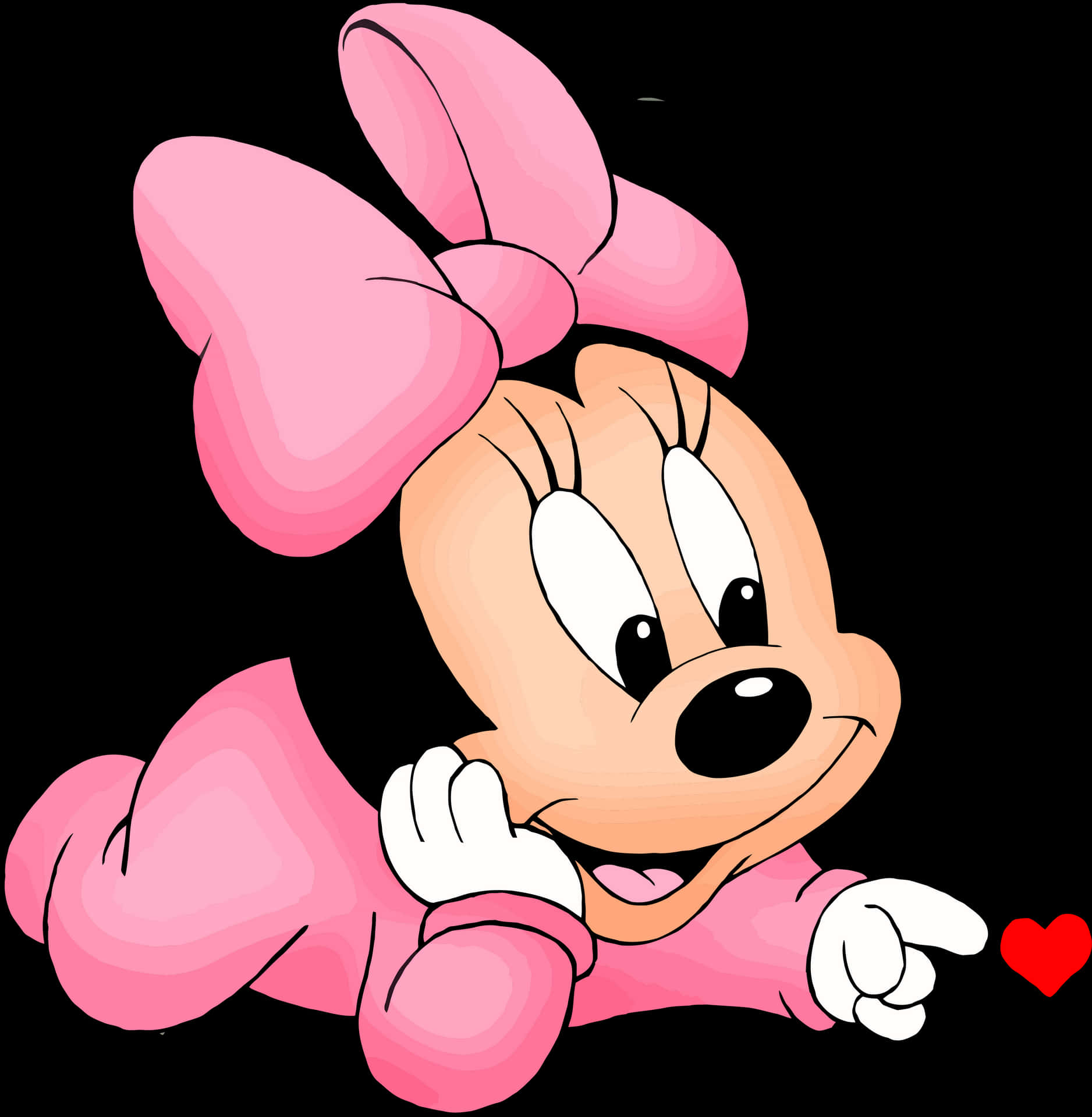 Minnie Mouse Heart Gesture PNG Image