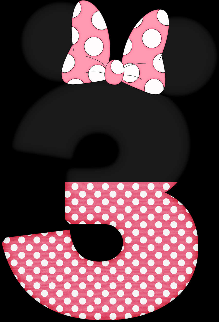 Minnie Mouse Iconic Bowand Dress Pattern PNG Image