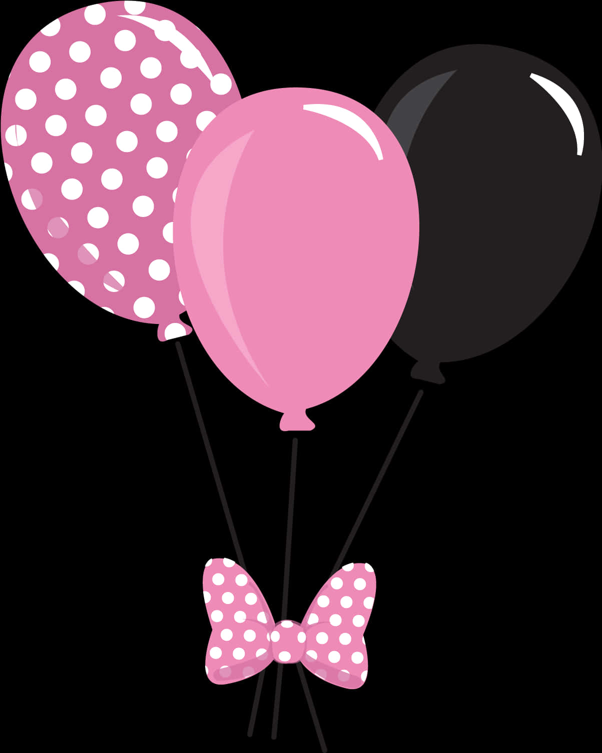 Minnie Mouse Inspired Balloonsand Bow PNG Image