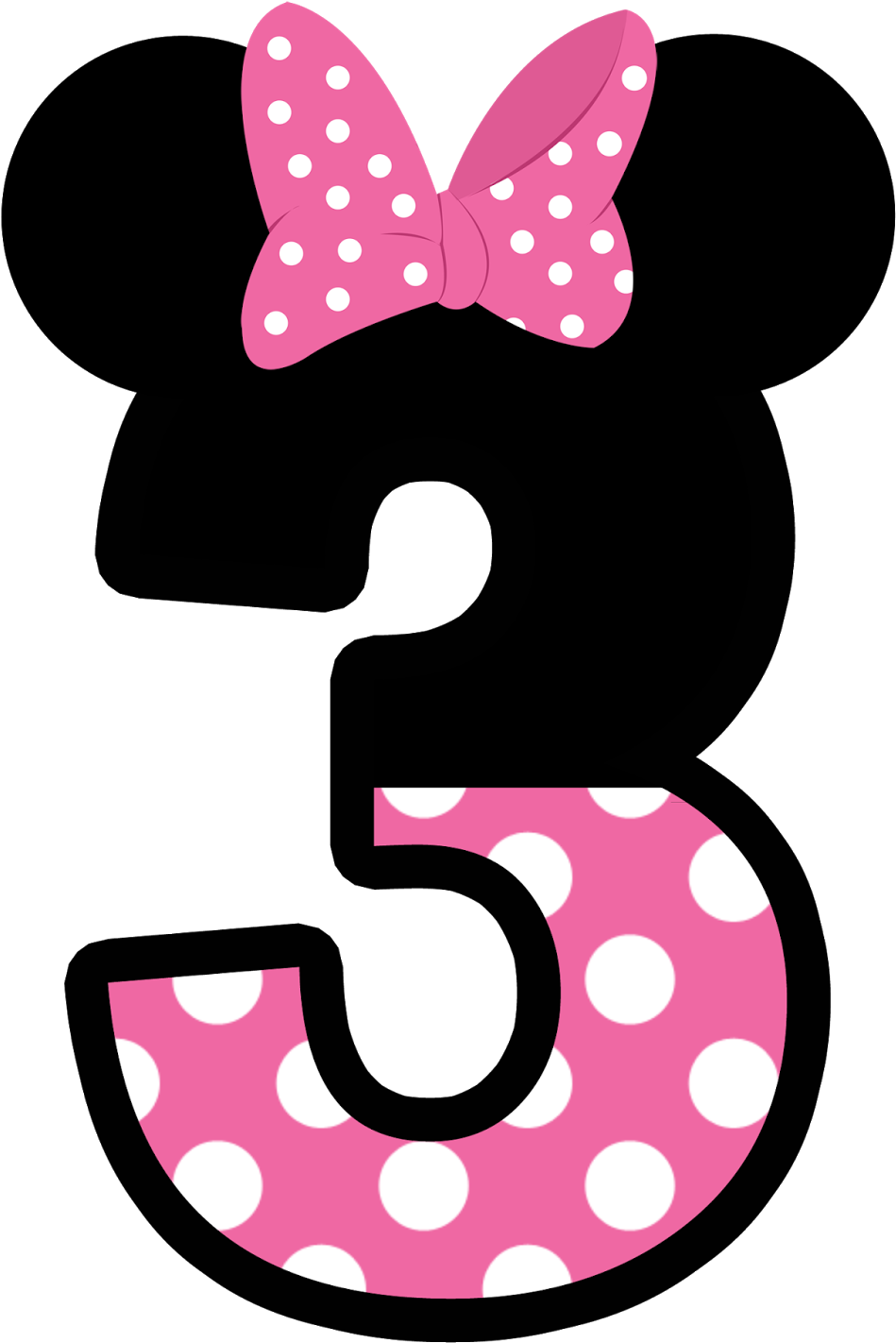 Minnie Mouse Number3 Graphic PNG Image