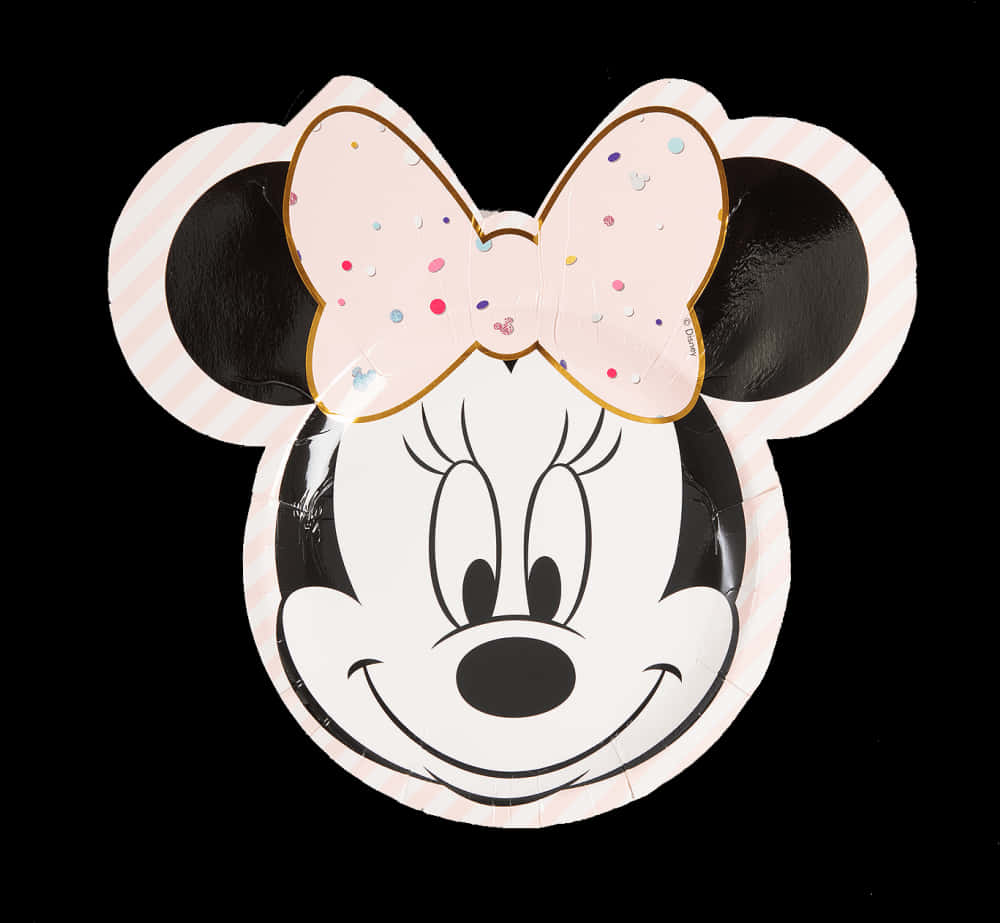 Minnie Mouse Paper Plate Design PNG Image