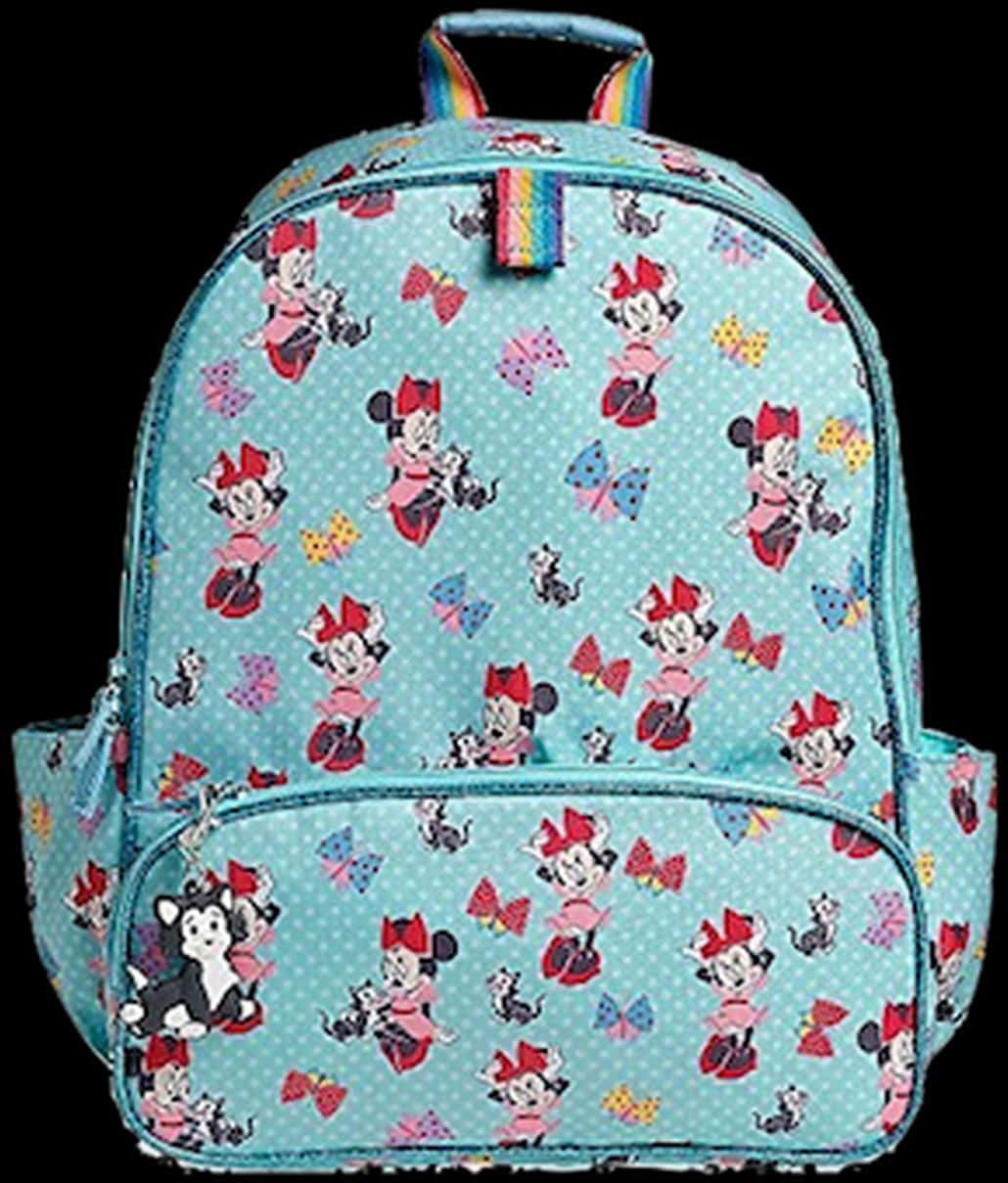 Minnie Mouse Print Backpack PNG Image