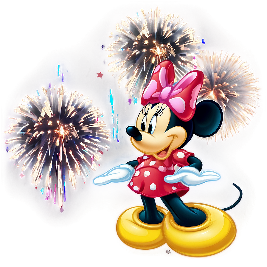 Minnie Mouse With Fireworks Png Lmg23 PNG Image