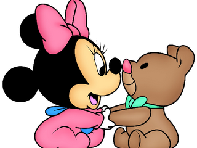 Minnie Mouse With Teddy Bear PNG Image