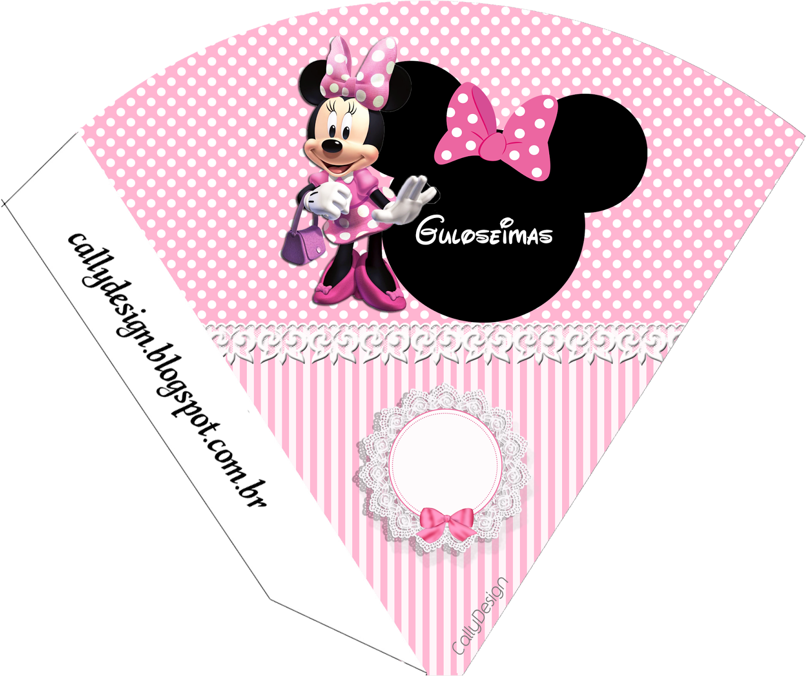 Minnie Rosa Party Cone Design PNG Image