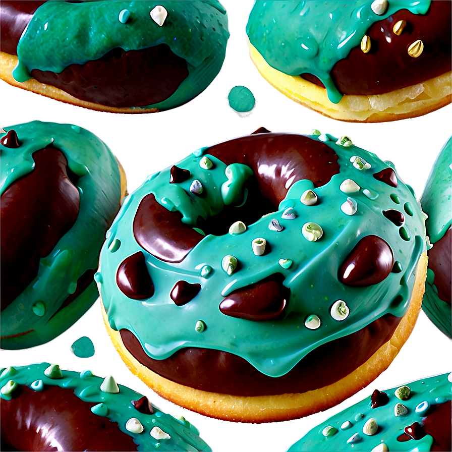 Mint Chocolate Chip Donut Png Ied PNG Image