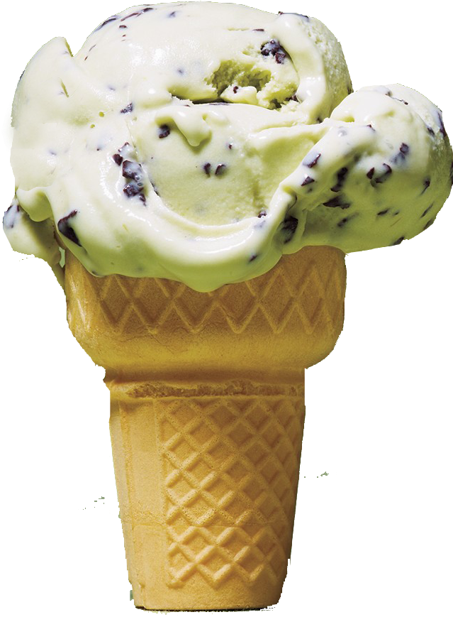 Mint Chocolate Chip Ice Cream Cone.png PNG Image