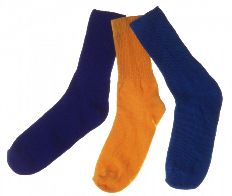 Mismatched_ Blue_and_ Orange_ Socks PNG Image