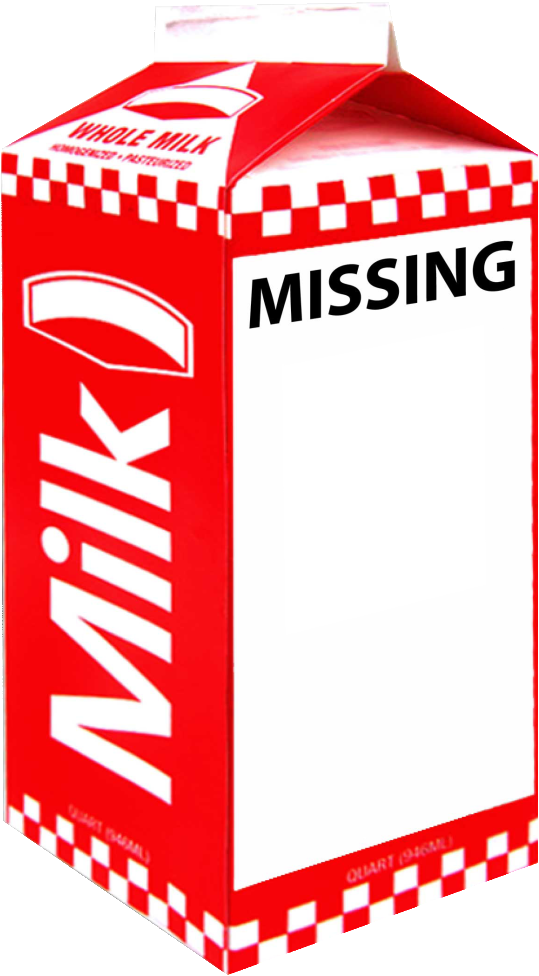 Missing Person Milk Carton PNG Image