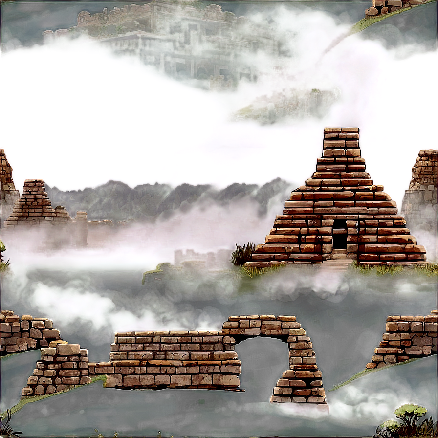 Mist Over Ancient Ruins Png Mks PNG Image