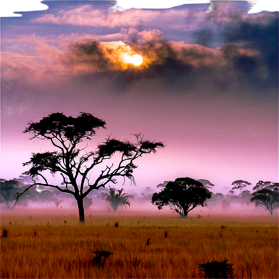 Mist Over The Savanna Png Guq PNG Image