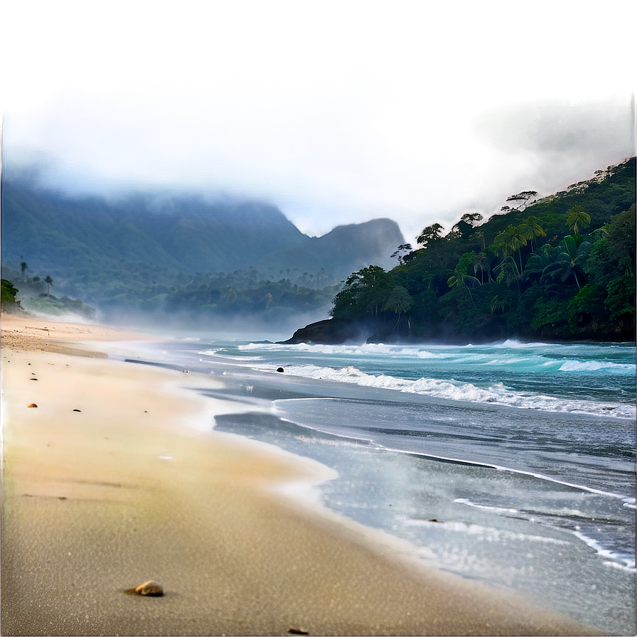 Misty Beach Morning Png Hlt77 PNG Image