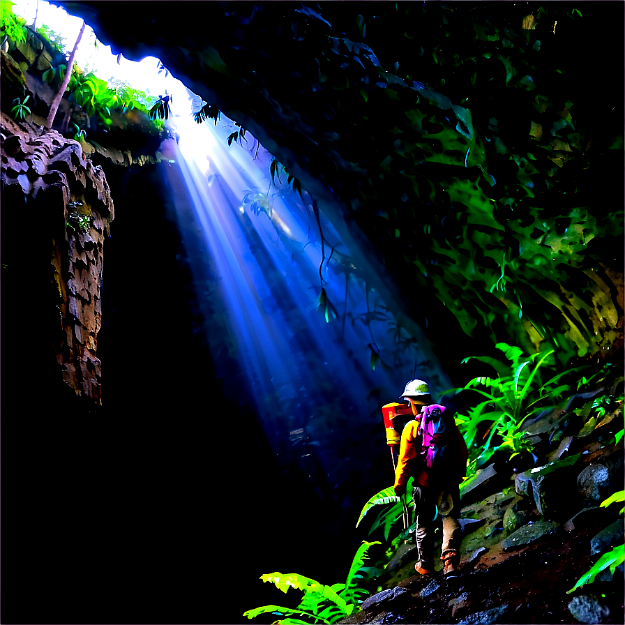 Misty Cave Exploration Png Rlq81 PNG Image