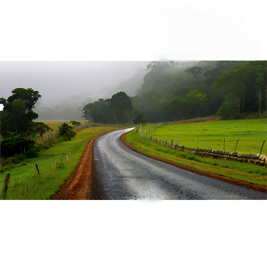 Misty Country Road Png 05242024 PNG Image