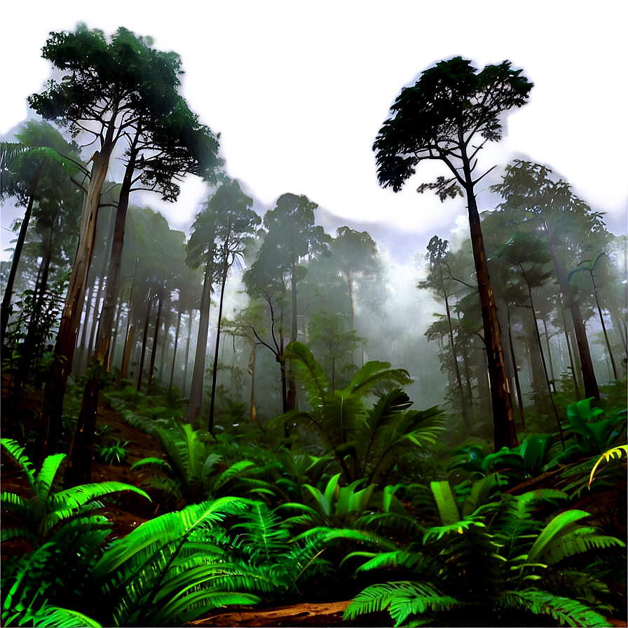 Misty Forest Morning Png Jig PNG Image