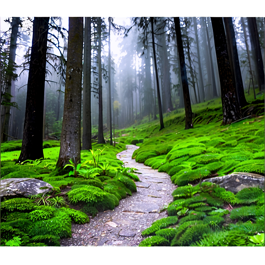 Misty Forest Path Landscape Png 06232024 PNG Image